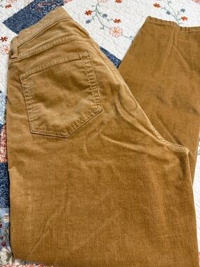LOFT Straight-Leg Corduroy Pants in Caramel Brown